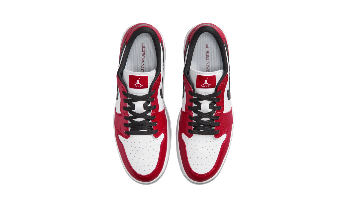 Overkicks - Air Jordan 1 Low Golf Spiked Varsity Red White Black (IQ3417-600) - vista superior
