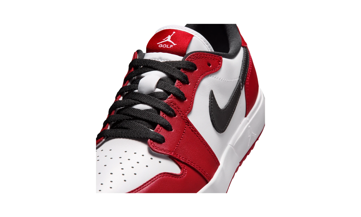 Overkicks - Air Jordan 1 Low Golf Spiked Varsity Red White Black (IQ3417-600) - detalle lateral interior