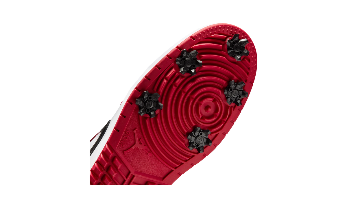 Overkicks - Air Jordan 1 Low Golf Spiked Varsity Red White Black (IQ3417-600) - detalle