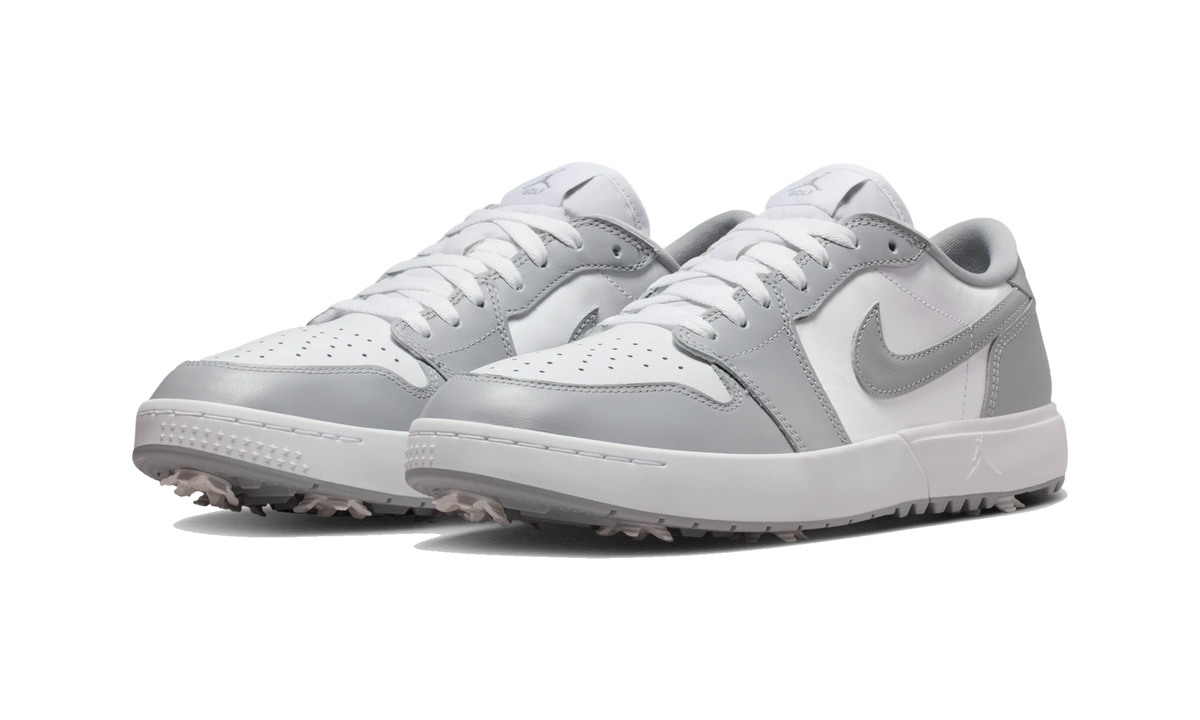 Overkicks - Air Jordan 1 Low Golf Spiked Wolf Grey White (IQ3417-001) - vista trasera