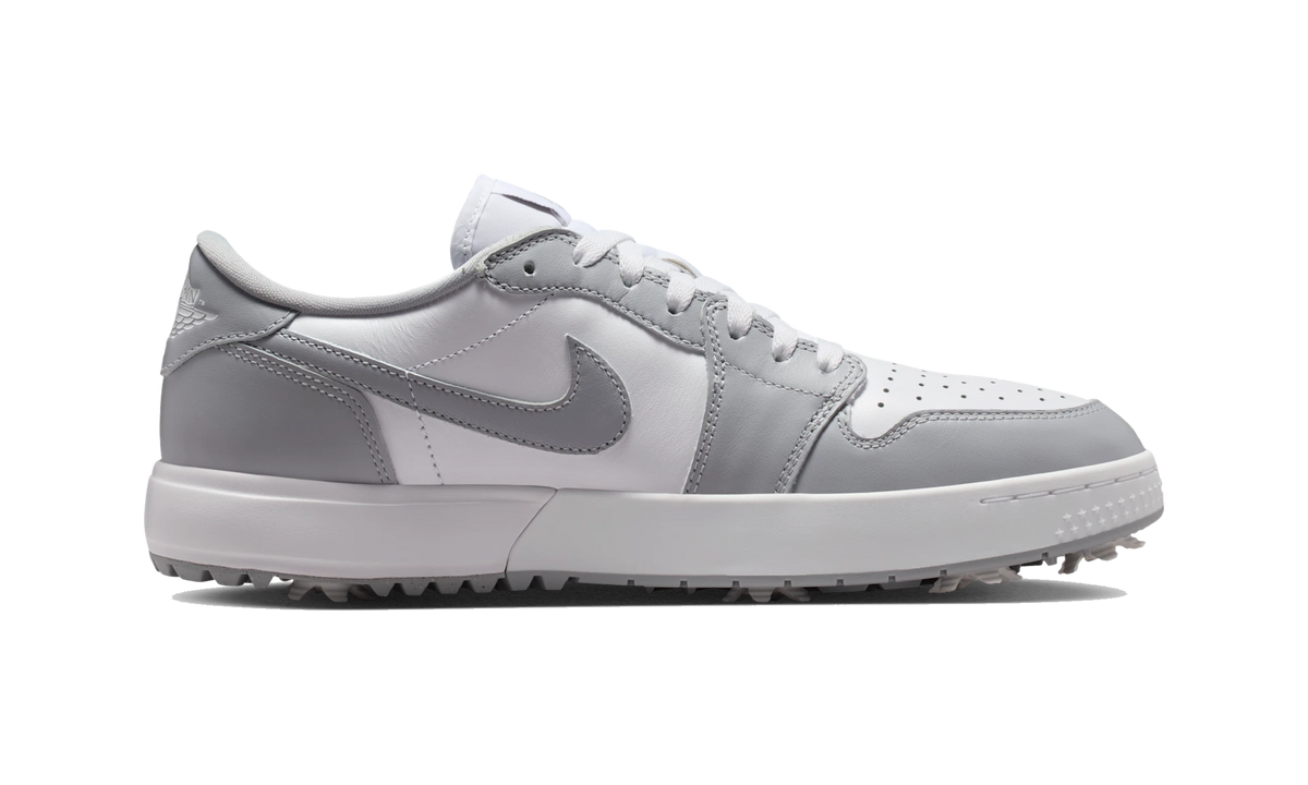 Overkicks - Air Jordan 1 Low Golf Spiked Wolf Grey White (IQ3417-001) - detalle suela