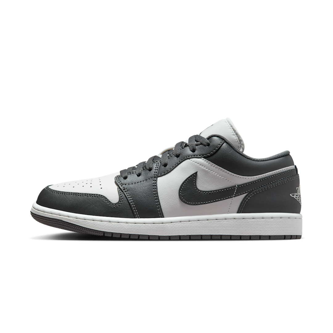 Overkicks - Air Jordan 1 Low Grey White (553558-044) - vista lateral