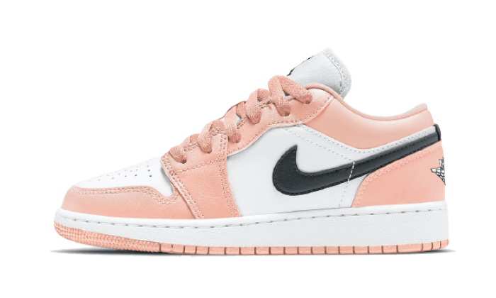 Overkicks - Air Jordan 1 Low Light Arctic Orange Pink (GS) (553560-800) - vista lateral