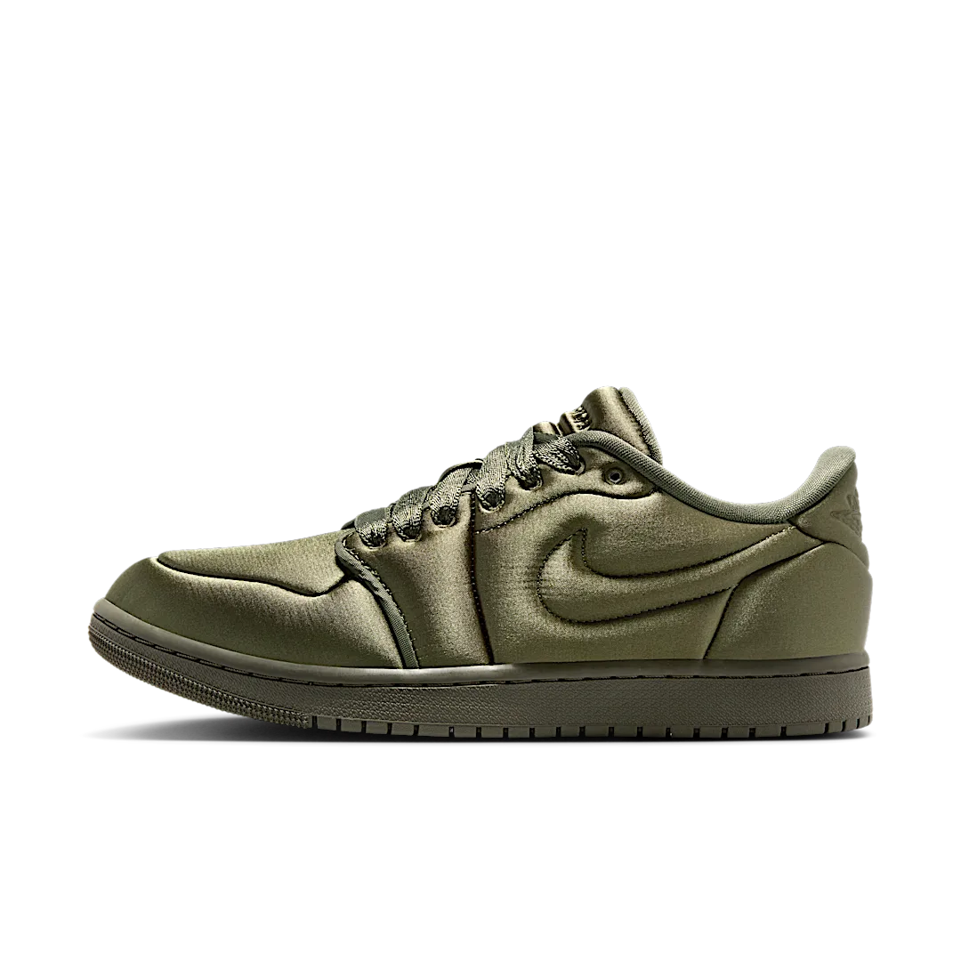 Overkicks - Air Jordan 1 Low Method of Make Satin Medium Olive (HF3969-201) - vista lateral