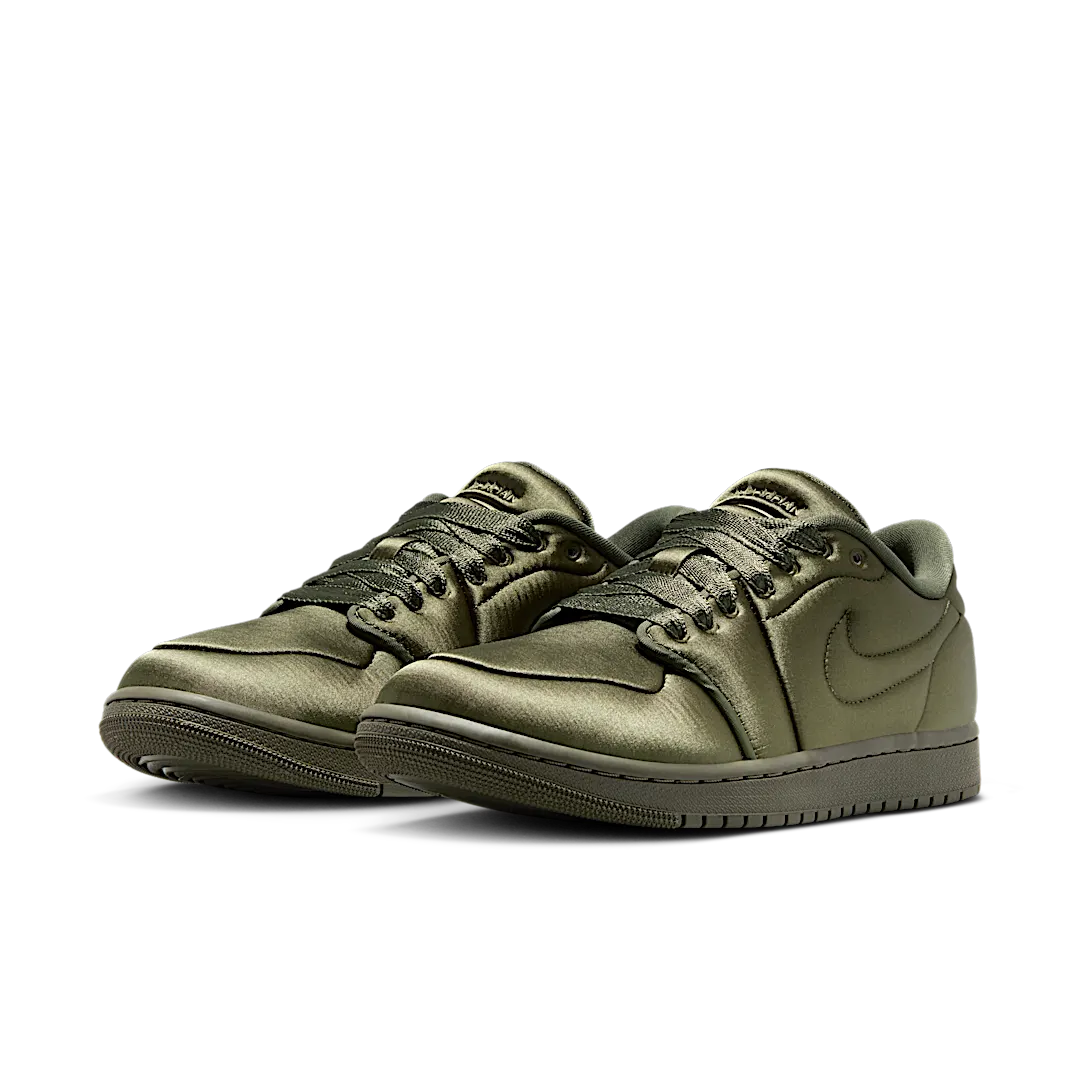 Overkicks - Air Jordan 1 Low Method of Make Satin Medium Olive (HF3969-201) - vista trasera