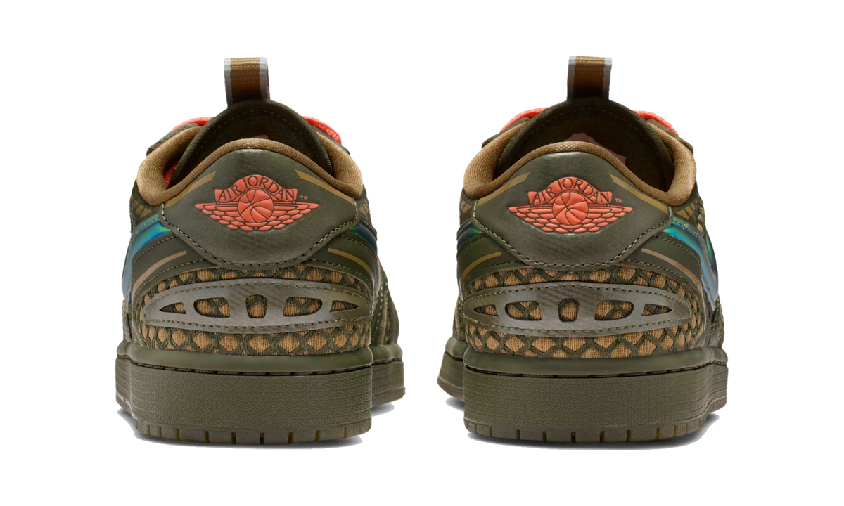 Overkicks - Air Jordan 1 Low Method of Make V3 Brown Kelp Cargo Khaki (HQ2186-300) - detalle talón