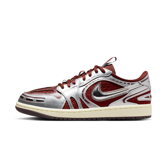 Overkicks - Air Jordan 1 Low Method of Make V3 Dark Team Red Metallic Silver (HQ2186-600) - vista lateral