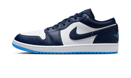 Overkicks - Air Jordan 1 Low Midnight Navy University Blue (553558-404) - vista lateral