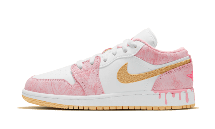 Overkicks - Air Jordan 1 Low Paint Drip (GS) (CW7104-601) - vista lateral