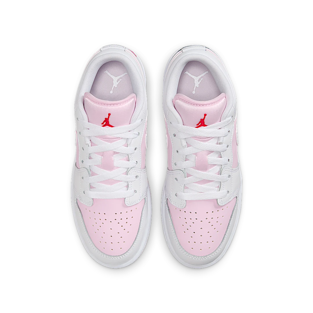 Overkicks - Air Jordan 1 Low Pink Foam Fire Red White (553560-608) - par completo