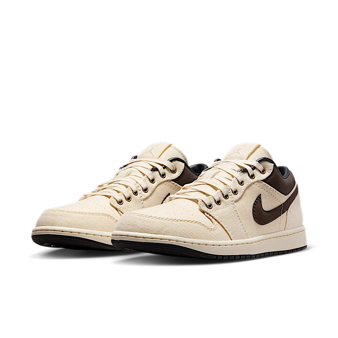 Overkicks - Air Jordan 1 Low Premium Pale Ivory Off Noir Baroque Brown (IB8058-110) - vista trasera