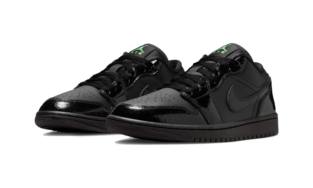 Overkicks - Air Jordan 1 Low SE Black Croc Scream Green (IQ9701-010) - vista trasera