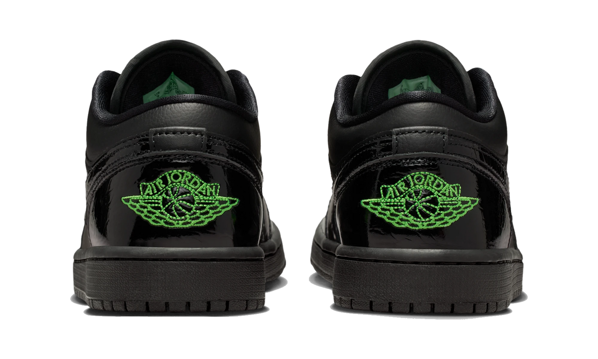 Overkicks - Air Jordan 1 Low SE Black Croc Scream Green (IQ9701-010) - detalle talón
