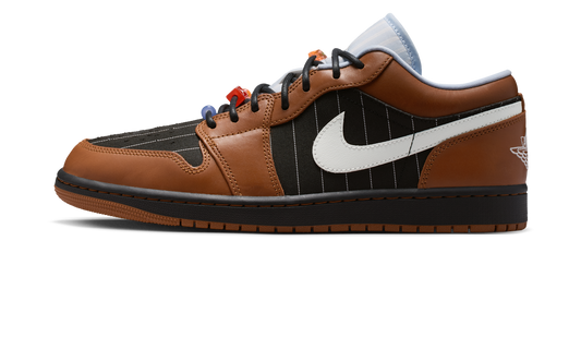 Overkicks - Air Jordan 1 Low SE Black Sail Light British Tan (IR7560-010) - vista lateral
