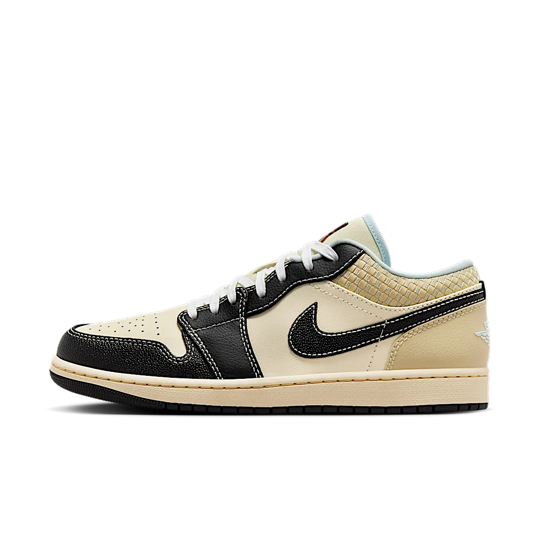 Overkicks - Air Jordan 1 Low SE Coconut Milk Black Muslin (HQ3437-101) - vista lateral