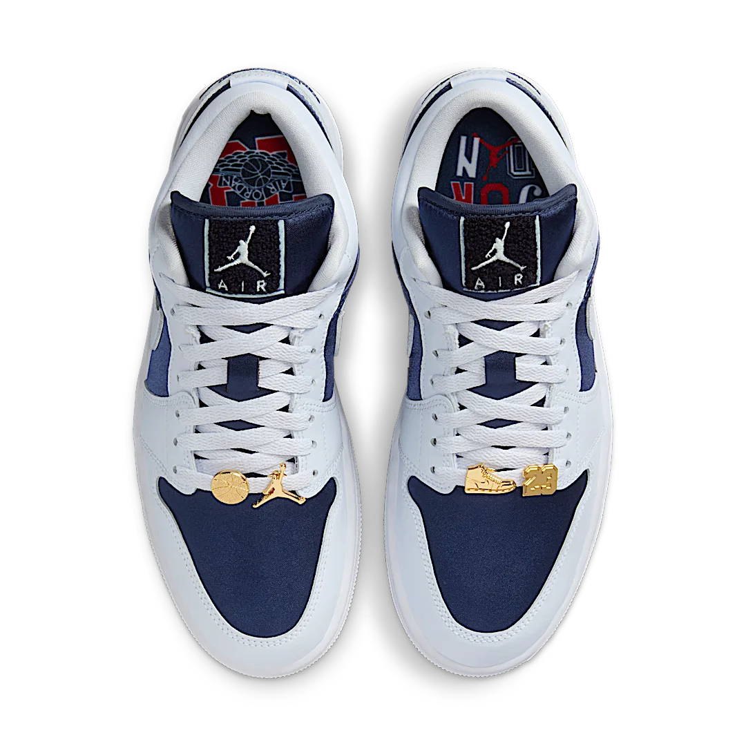 Overkicks - Air Jordan 1 Low SE Football Grey White Gym Red Midnight Navy (FZ8778-044) - par completo
