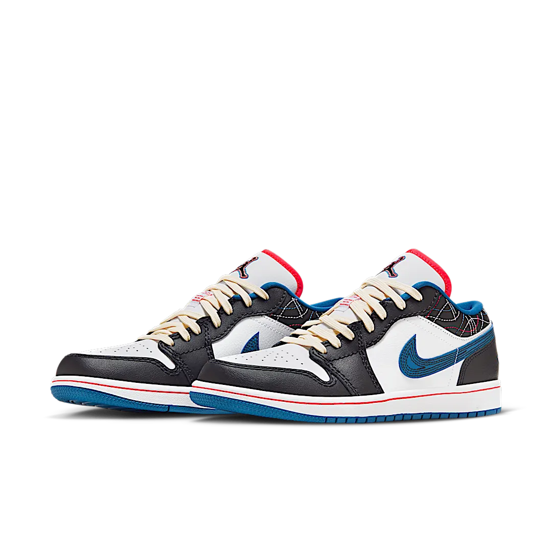 Overkicks - Air Jordan 1 Low SE Industrial Blue Sashiko (FV3622-141) - vista trasera