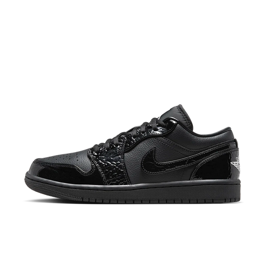 Overkicks - Air Jordan 1 Low SE Patent Elephant Black (HJ7743-010) - vista lateral