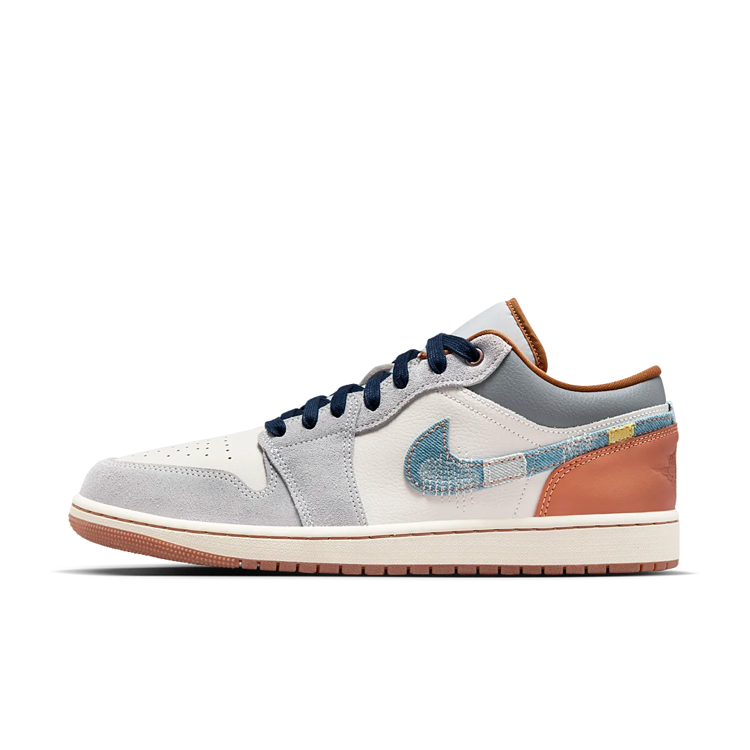 Overkicks - Air Jordan 1 Low SE Phantom Repaired Denim Swoosh (FZ5042-041) - vista lateral