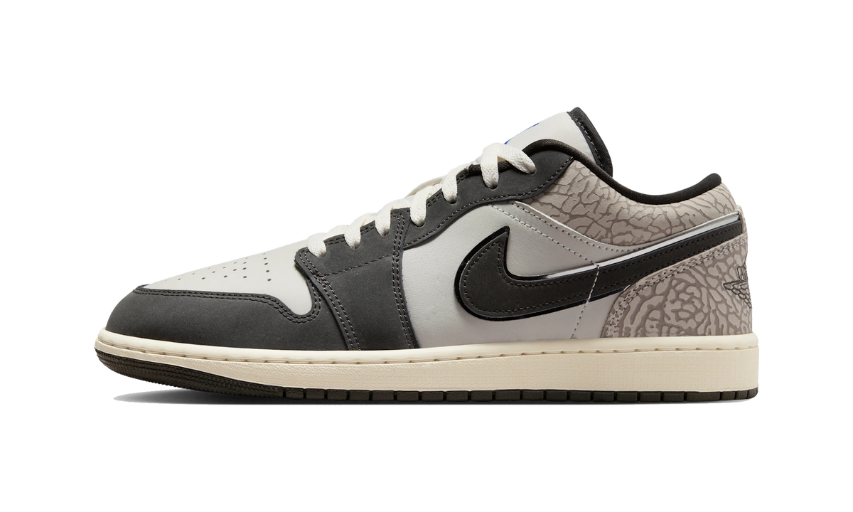 Overkicks - Air Jordan 1 Low SE Sail Deep Pewter Elephent Print (IU2268-100) - vista lateral