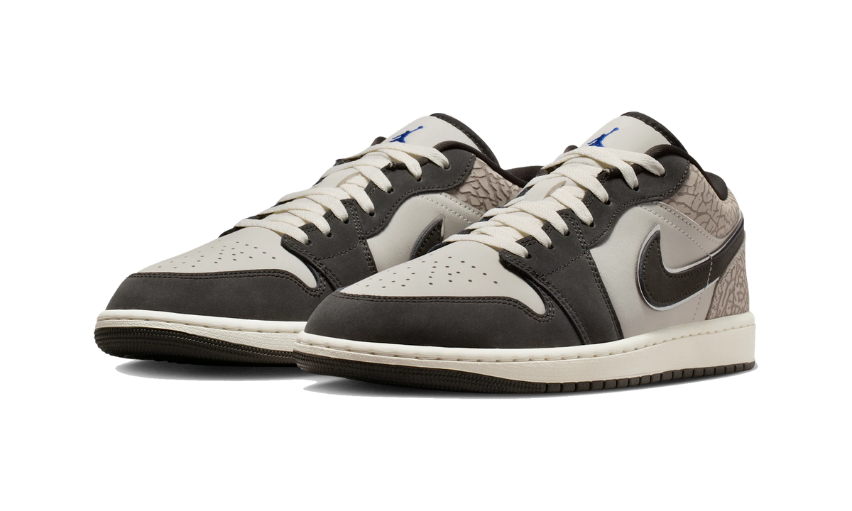 Overkicks - Air Jordan 1 Low SE Sail Deep Pewter Elephent Print (IU2268-100) - vista trasera
