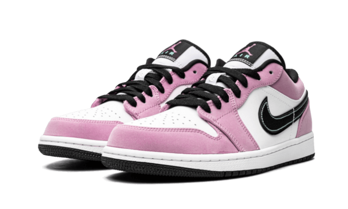 Overkicks - Air Jordan 1 Low SE Violet Shock White Black (CK3022-503) - vista trasera