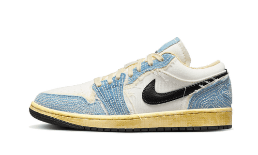Overkicks - Air Jordan 1 Low SE WRMK Sashiko Denim (FN7670-493) - vista lateral