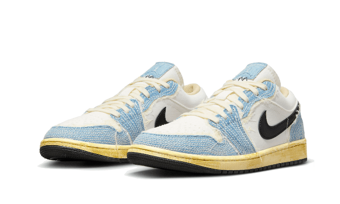 Overkicks - Air Jordan 1 Low SE WRMK Sashiko Denim (FN7670-493) - vista trasera