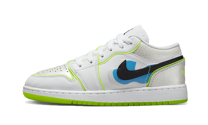 Overkicks - Air Jordan 1 Low SE Warped Swoosh (GS) (DV1324-117) - vista lateral