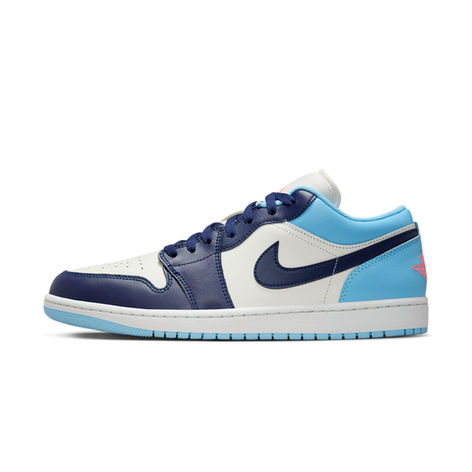 Overkicks - Air Jordan 1 Low Sail Blue Chill (553558-149) - vista lateral