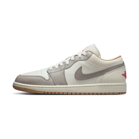 Overkicks - Air Jordan 1 Low Sail College Grey Rattan (553558-169) - vista lateral