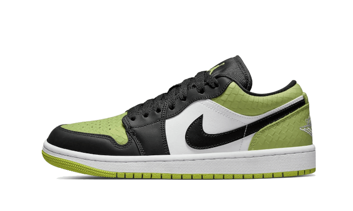 Overkicks - Air Jordan 1 Low Snakeskin Vivid Green (DX4446-301) - vista lateral