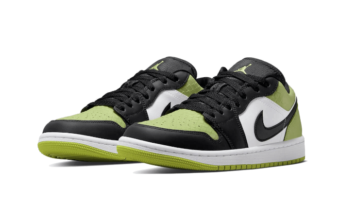 Overkicks - Air Jordan 1 Low Snakeskin Vivid Green (DX4446-301) - vista trasera
