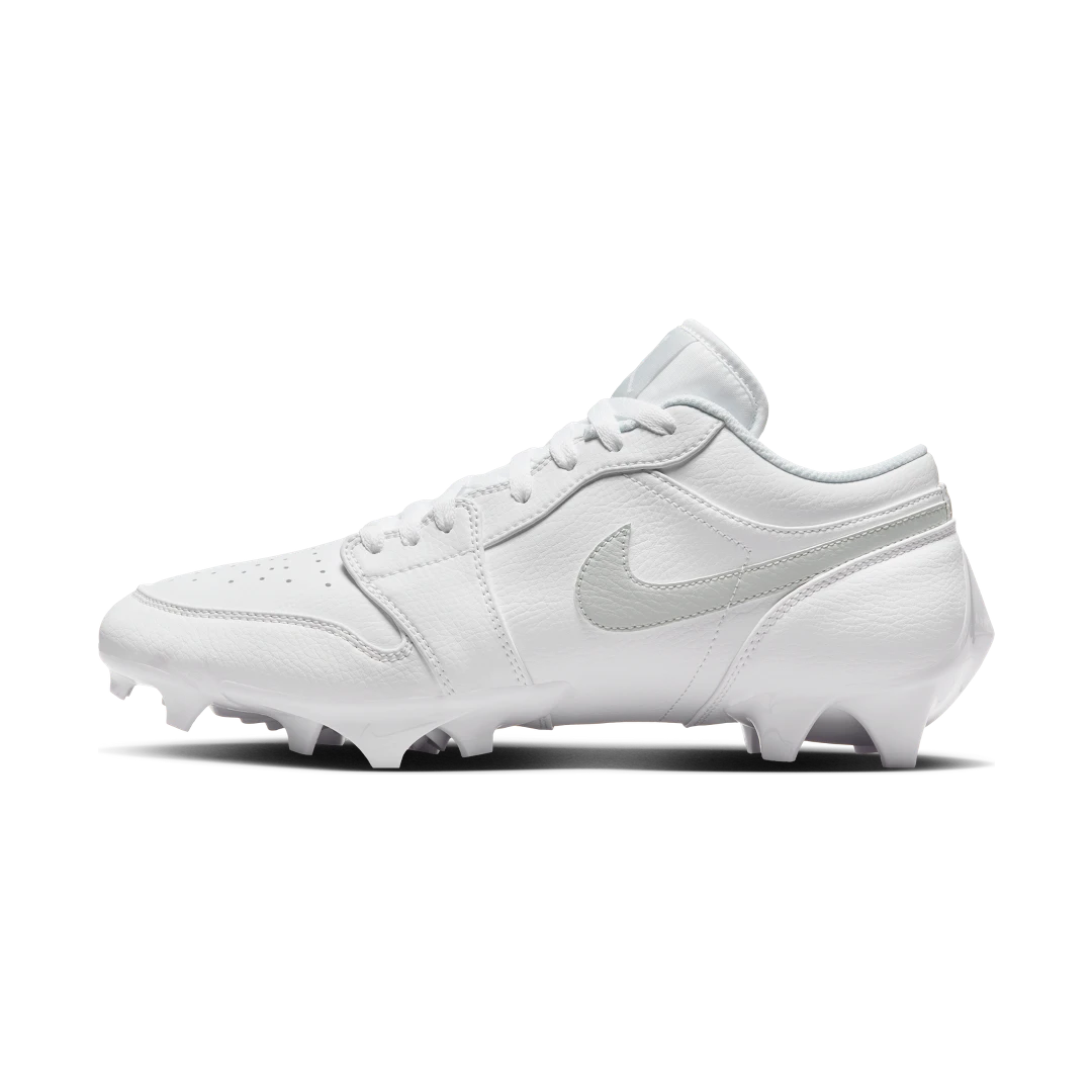 Overkicks - Air Jordan 1 Low TD Cleat White Grey Fog (FJ6245-101) - vista lateral
