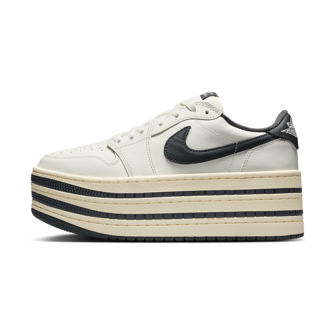 Overkicks - Air Jordan 1 Low Triple Stack Sail Coconut Milk (HV8288-100) - vista lateral
