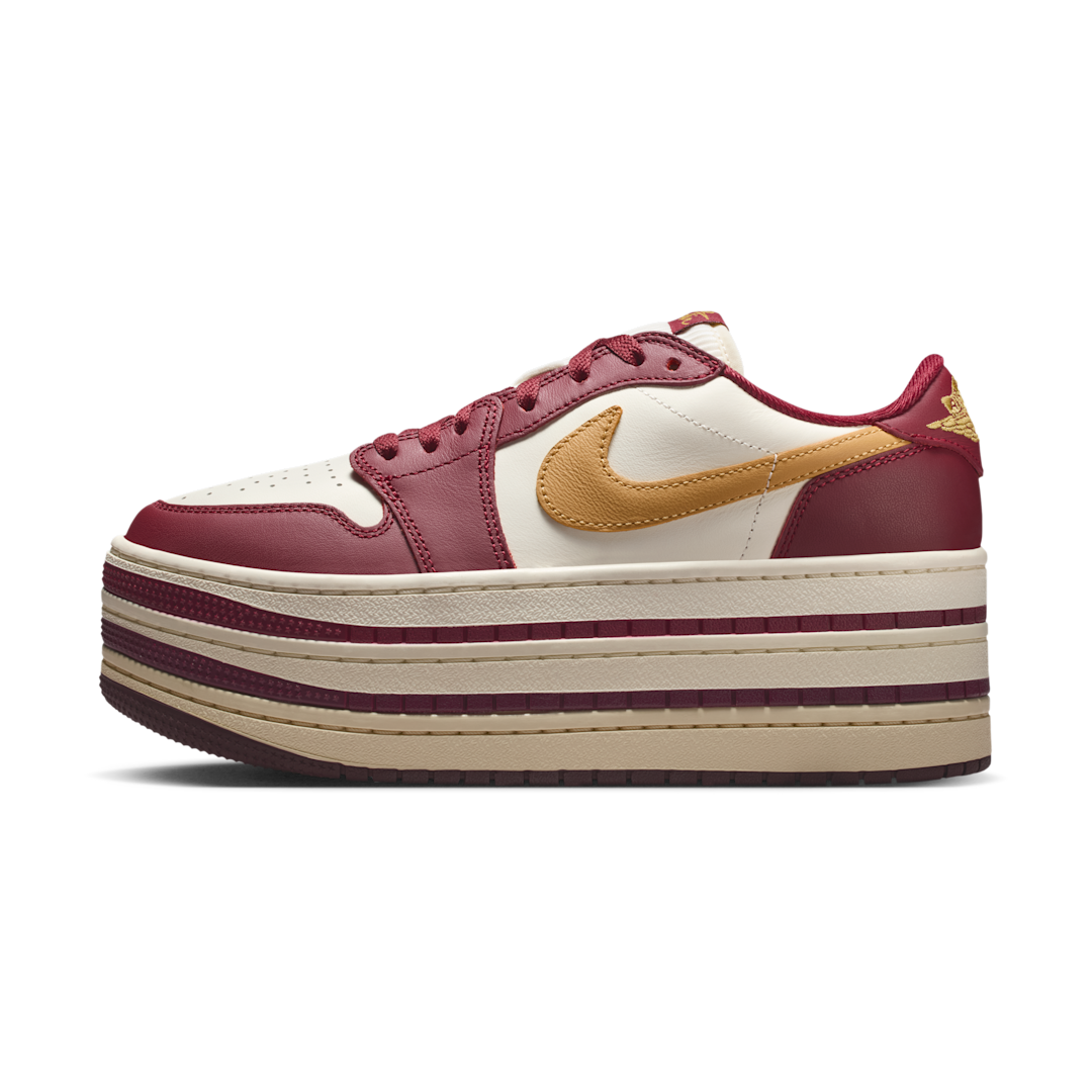 Overkicks - Air Jordan 1 Low Triple Stack Team Red Pale Ivory (HV8288-600) - vista lateral