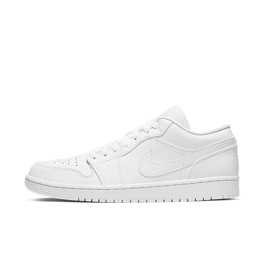 Overkicks - Air Jordan 1 Low Triple White Fog Grey (553558-126) - vista lateral