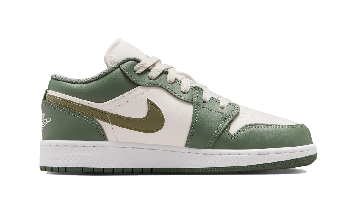 Overkicks - Air Jordan 1 Low Vintage Lichen White Medium Olive (553560-300) - detalle suela