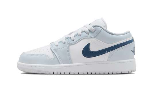 Overkicks - Air Jordan 1 Low White Aura Squadron Blue (553560-104) - vista lateral