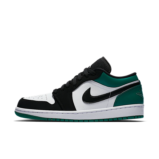 Overkicks - Air Jordan 1 Low White Black Mystic Green (553558-113) - vista lateral