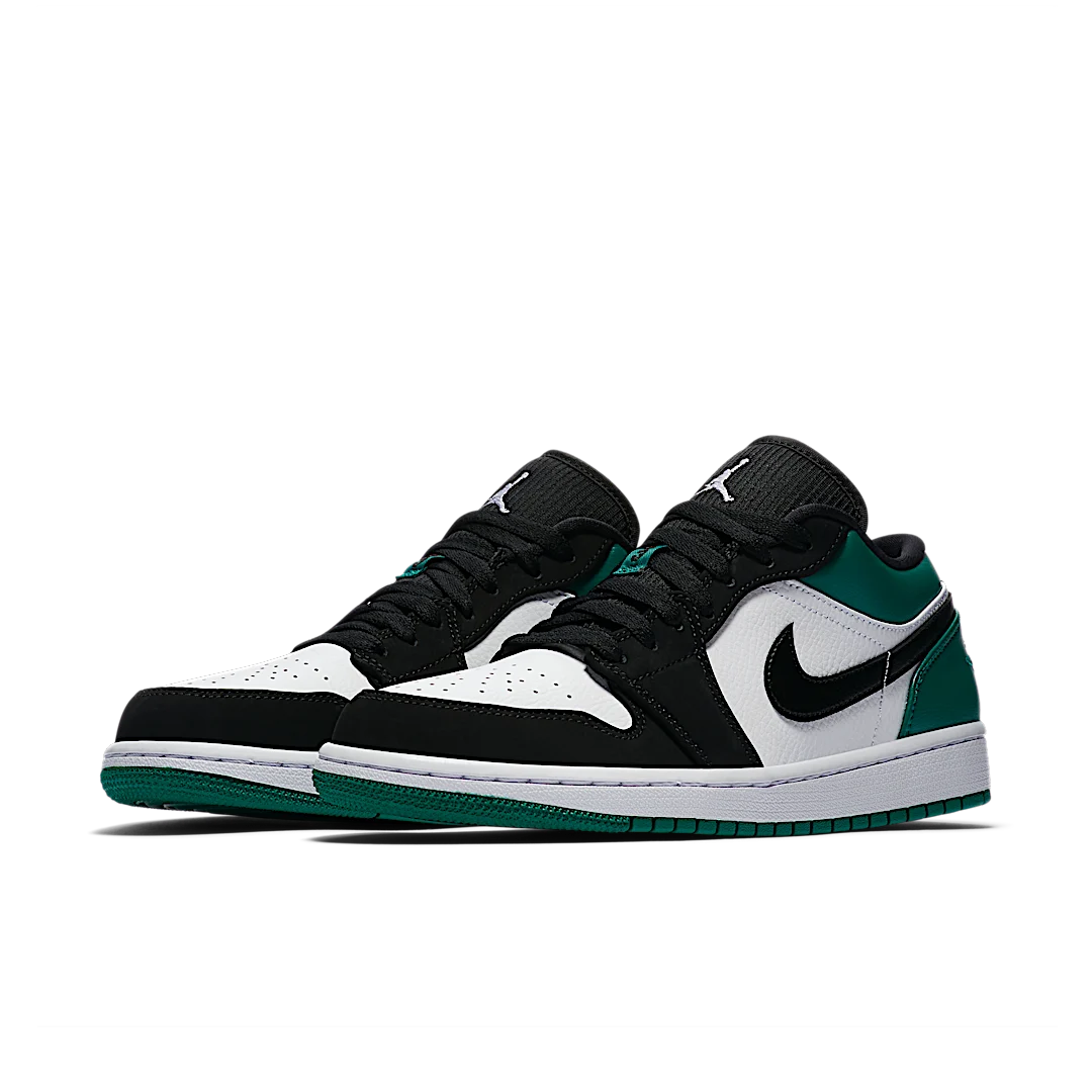 Overkicks - Air Jordan 1 Low White Black Mystic Green (553558-113) - vista trasera