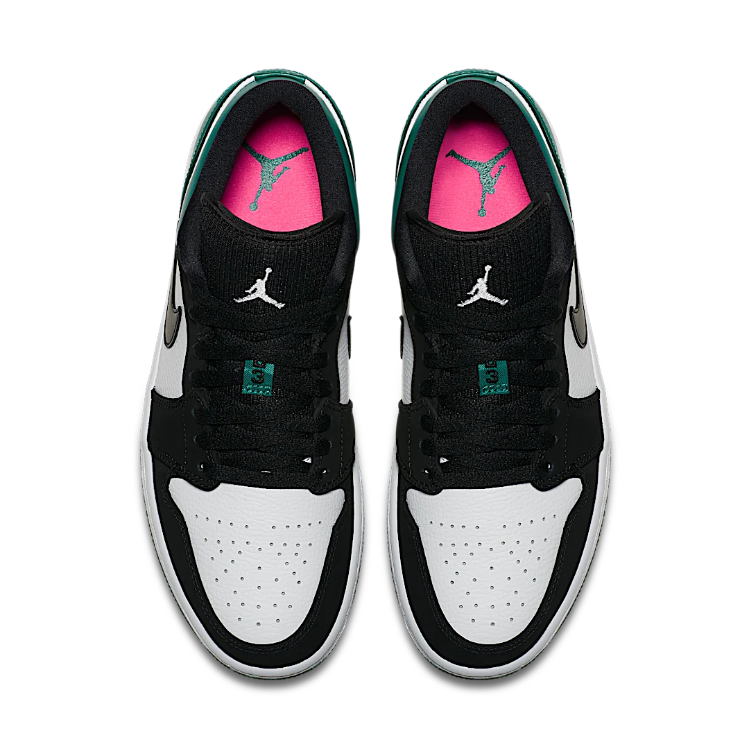Overkicks - Air Jordan 1 Low White Black Mystic Green (553558-113) - par completo