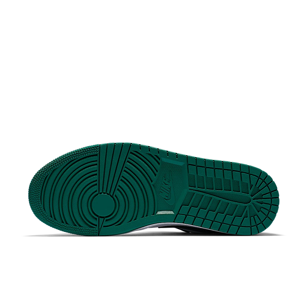 Overkicks - Air Jordan 1 Low White Black Mystic Green (553558-113) - detalle suela