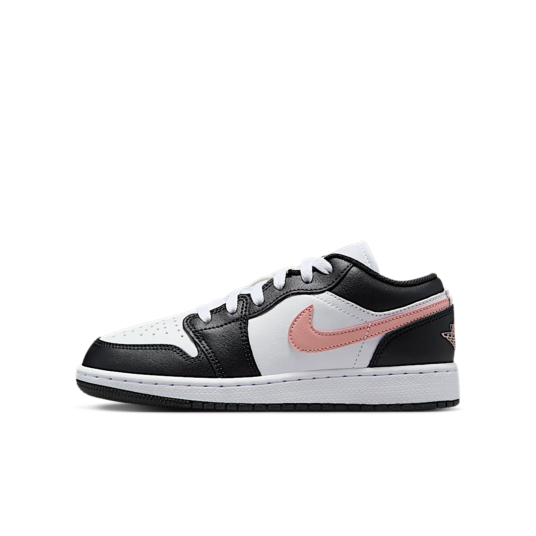 Overkicks - Air Jordan 1 Low White Black Rust Pink (GS) (553560-165) - vista lateral
