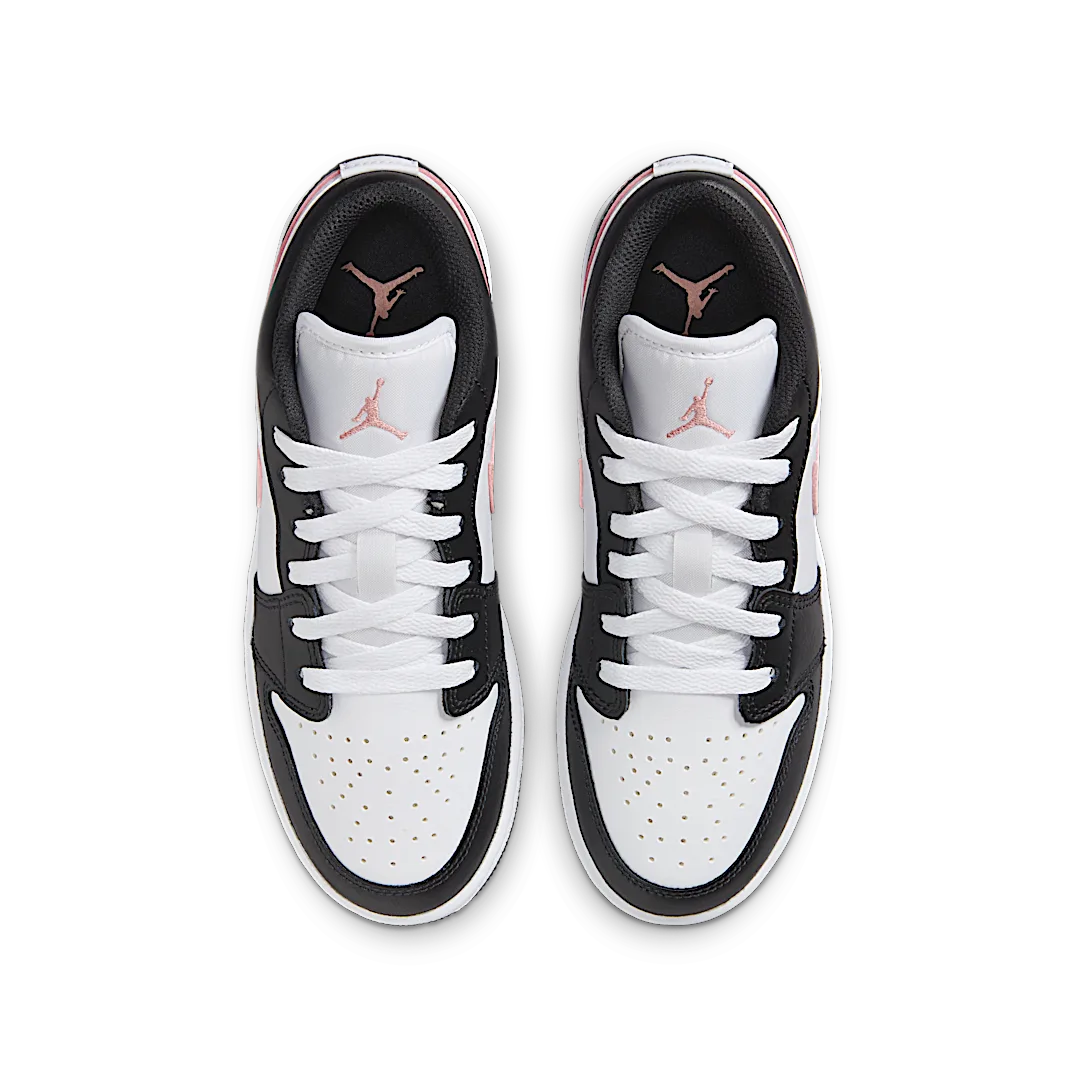 Overkicks - Air Jordan 1 Low White Black Rust Pink (GS) (553560-165) - imagen 3