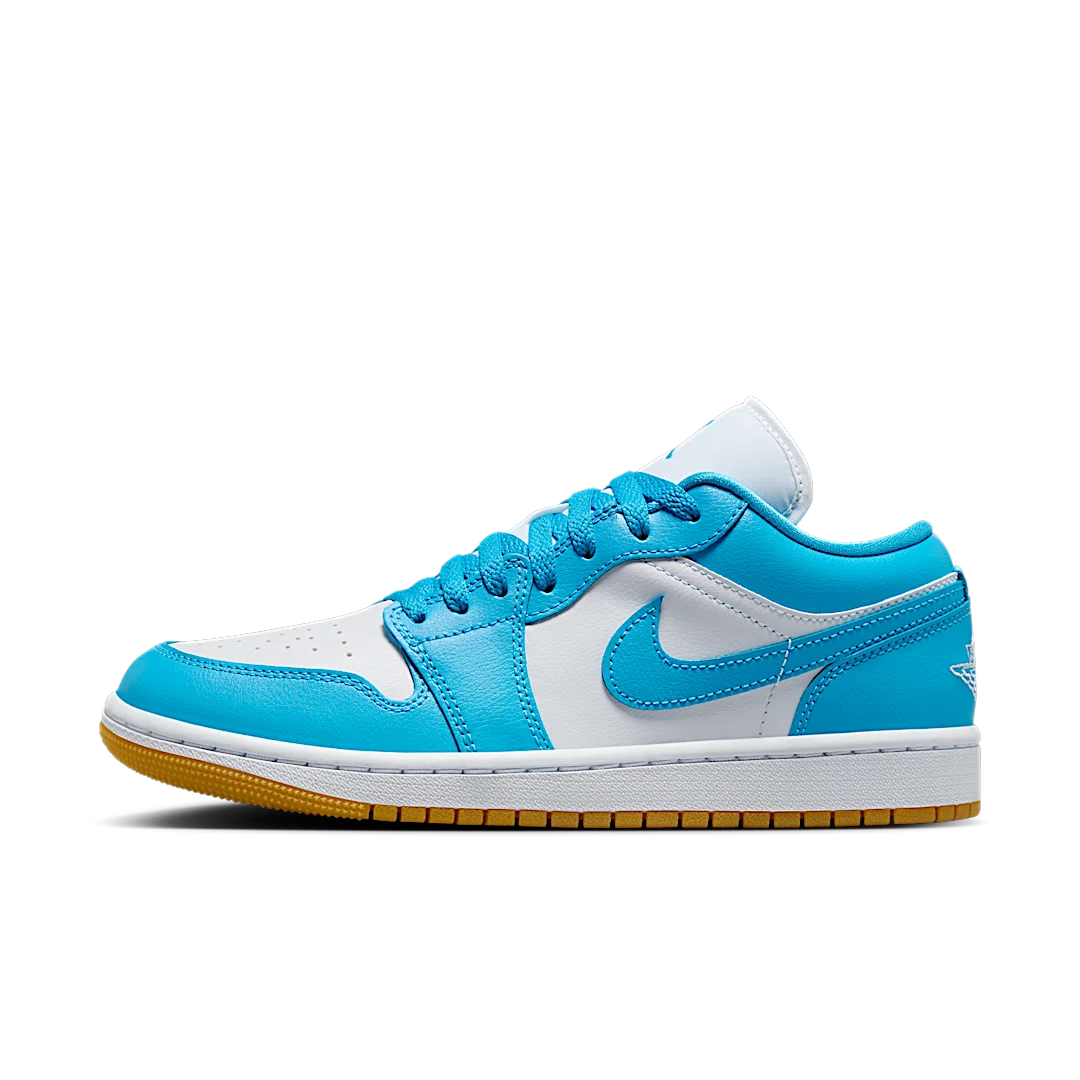 Overkicks - Air Jordan 1 Low White Gum Light Brown Dark Powder Blue (DC0774-104) - vista lateral