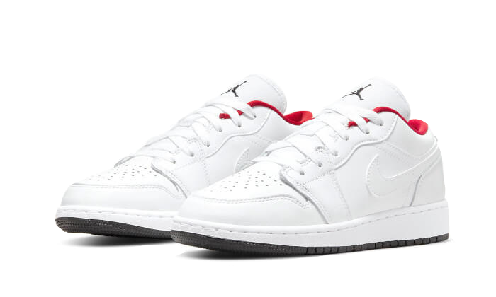 Overkicks - Air Jordan 1 Low White Gym Red Black (GS) (553560-164) - imagen 2