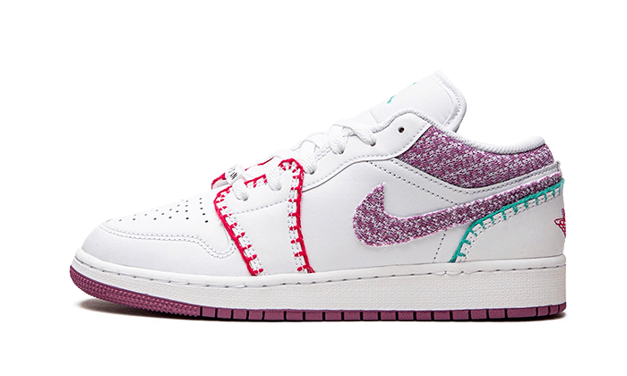 Overkicks - Air Jordan 1 Low White Light Bordeaux (GS) (DM9037-100) - vista lateral