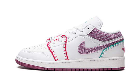 Overkicks - Air Jordan 1 Low White Light Bordeaux (GS) (DM9037-100) - vista lateral
