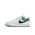 Air Jordan 1 Low White Lucky Green Tumbled Leather (GS)
